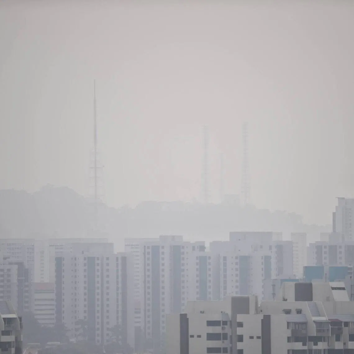 Hazy conditions seen from Jurong West Street 65 at around 9am on Sept 15.