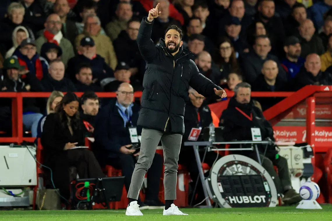 FILE PHOTO: Soccer Football - Premier League - Nottingham Forest v Manchester United - The City Ground, Nottingham, Britain - April 1, 2025 Manchester United manager Ruben Amorim Action Images via Reuters/Andrew Boyers/File Photo