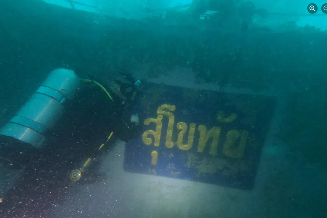 HTMS Sukhothai sank beneath 4-metre waves in Gulf of Thailand.