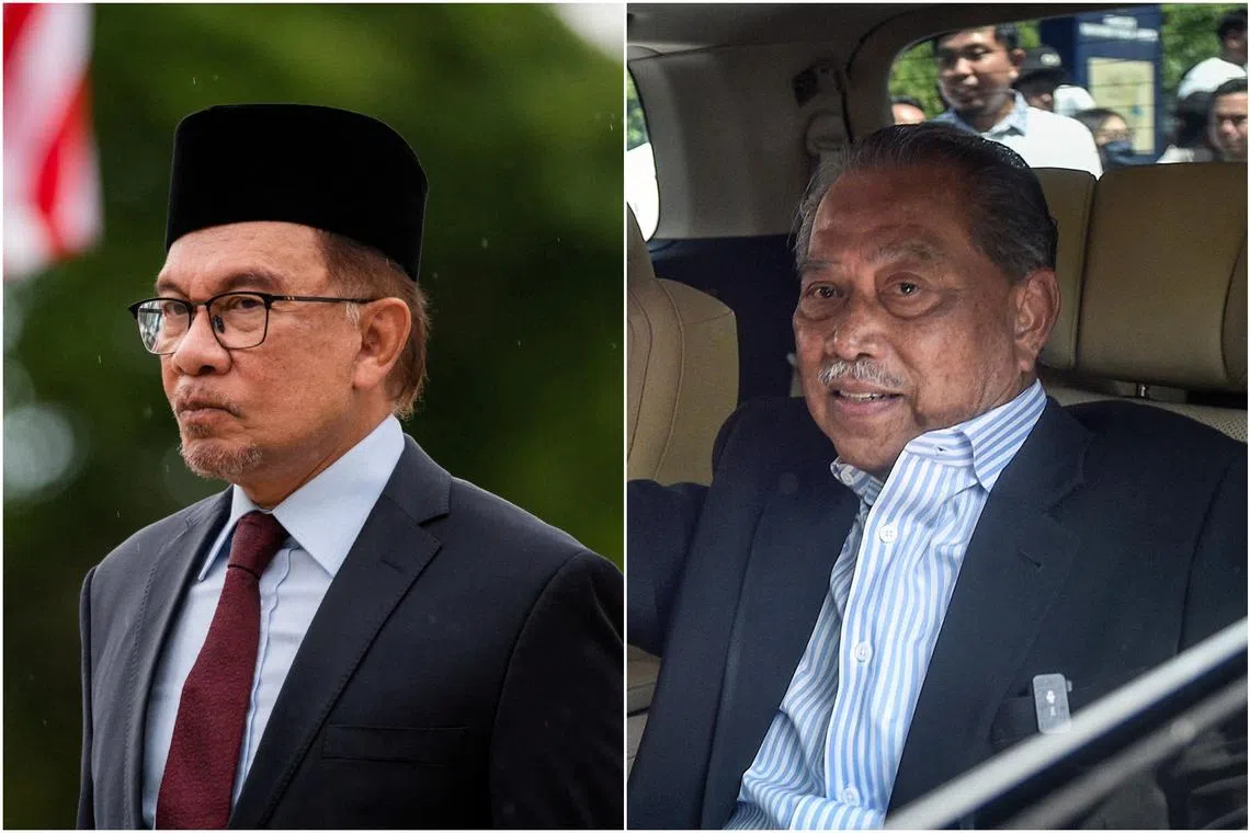Mr Muhyiddin Yassin (right) said that PM Anwar Ibrahim's repeated statement further erodes the country’s territorial sovereignty.