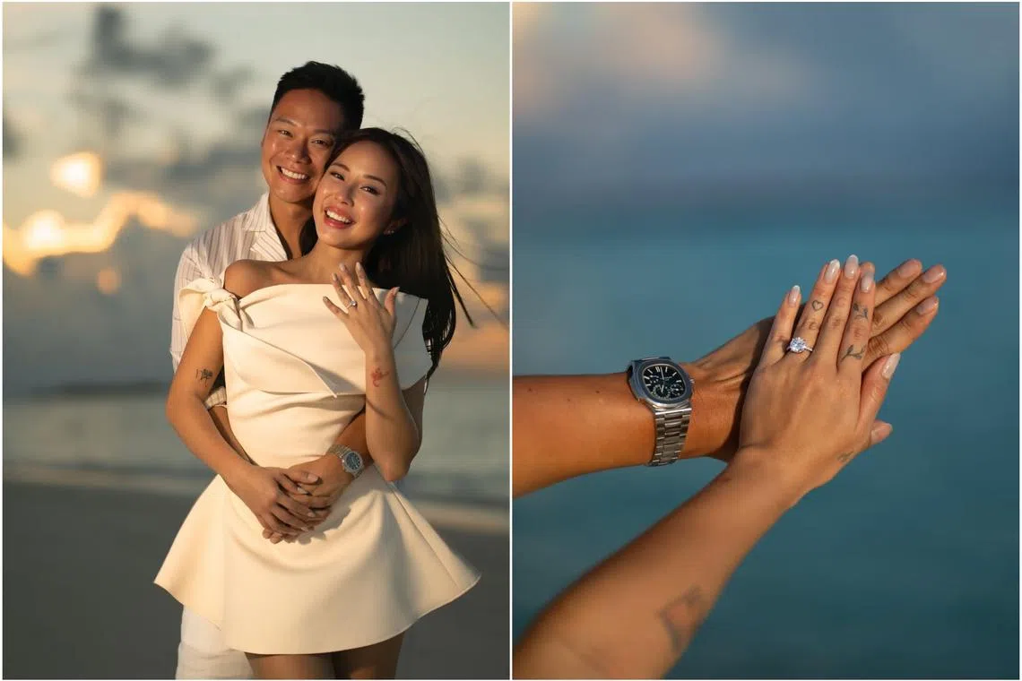 Andrew Li proposed to Germaine Tan in Maldives.