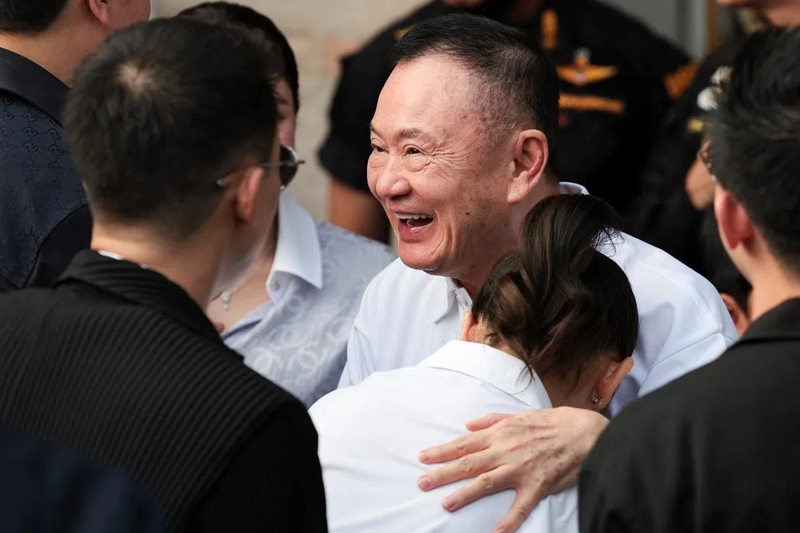 Former Thai Prime Minister Thaksin Shinawatra had been fitted with an electronic monitoring bracelet after his May 11 release.