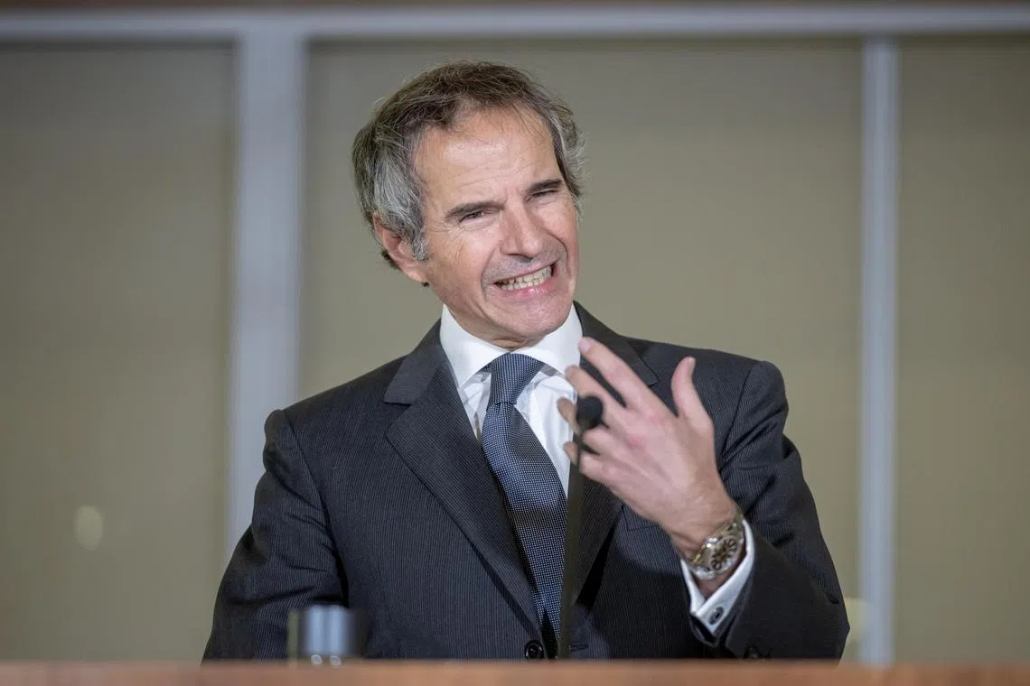 International Atomic Energy Agency director-general Rafael Grossi briefing media after returning from Teheran on Saturday. 