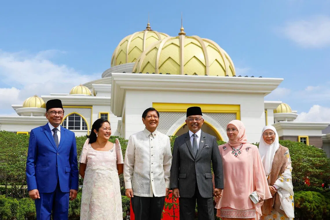 Philippine President Ferdinand Marcos Jr (third from left) is in Malaysia for a state visit.