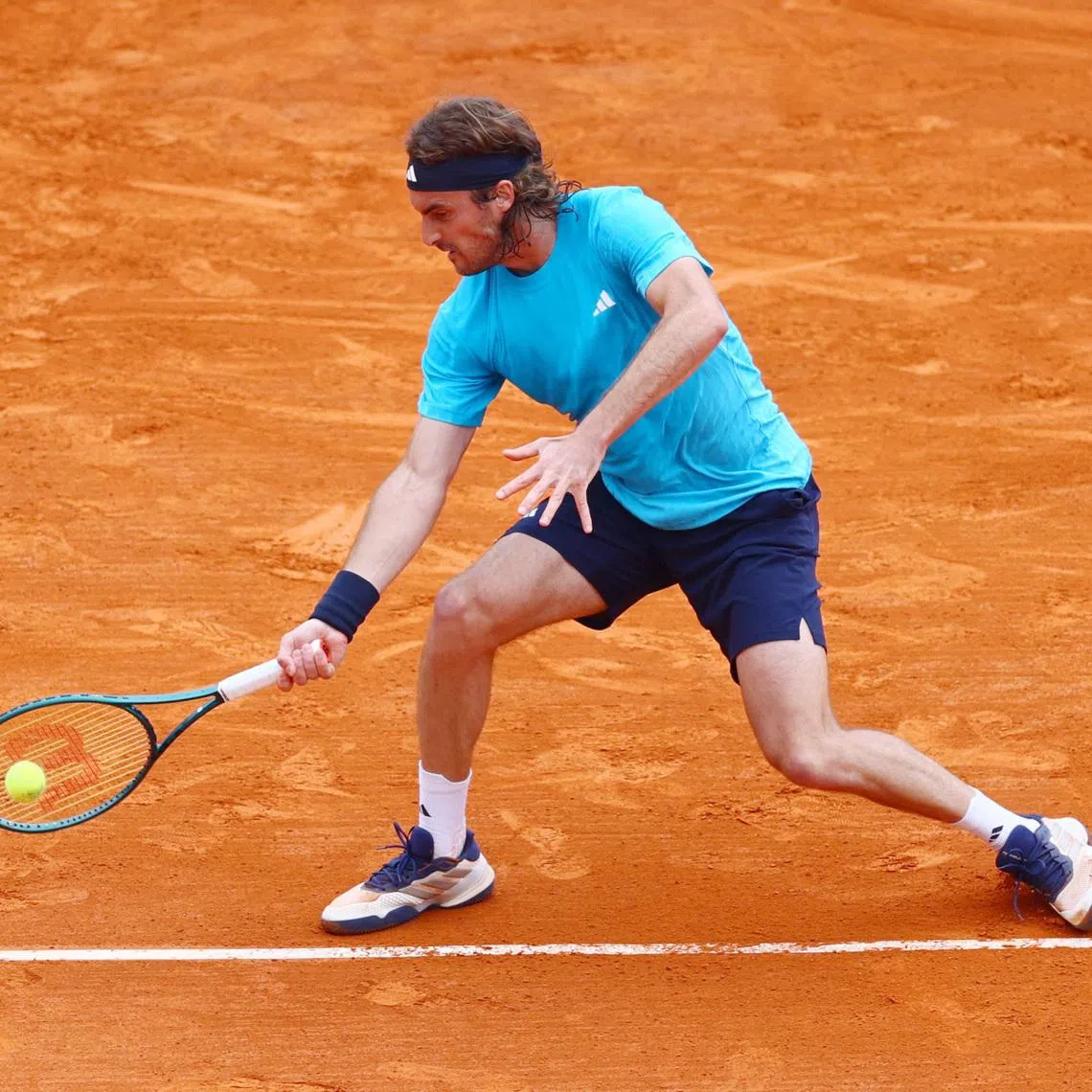 Tennis - ATP Masters 1000 - Monte Carlo Masters - Monte Carlo Country Club, Roquebrune-Cap-Martin, France - April 6, 2026 Greece's Stefanos Tsitsipas in action during his round of 64 match against Argentina's Francisco Cerundolo REUTERS/Manon Cruz