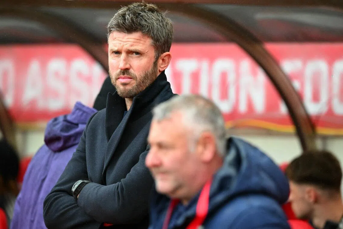 Manchester United interim boss Michael Carrick watches on during the Premier League match against Sunderland.