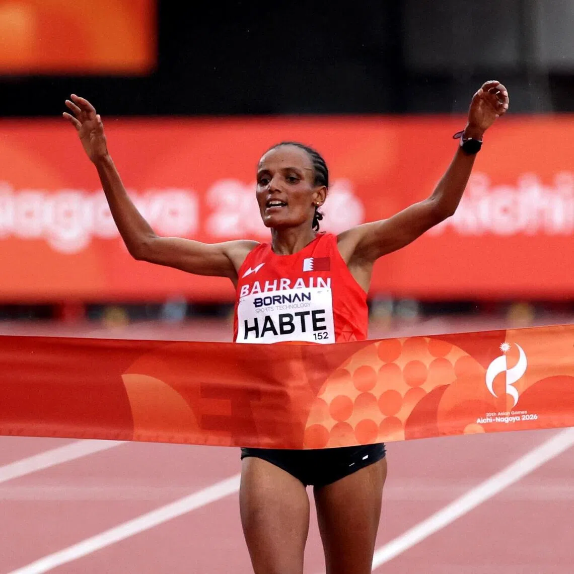 Shitaye Habte pulled away from the runner-up by 12 seconds, gritting through the final stretch.