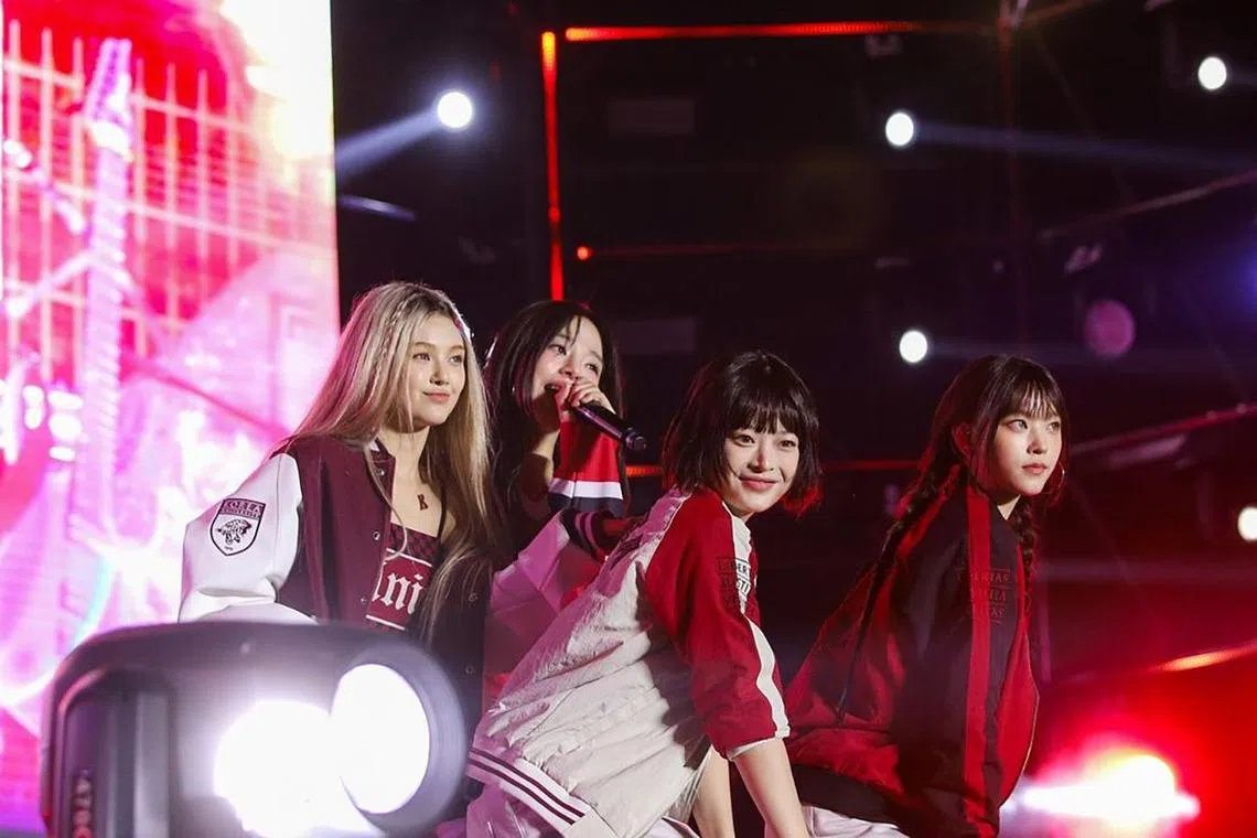 Popular K-pop girl band NewJeans performed at Korea University's festival held in Seoul on May 25.