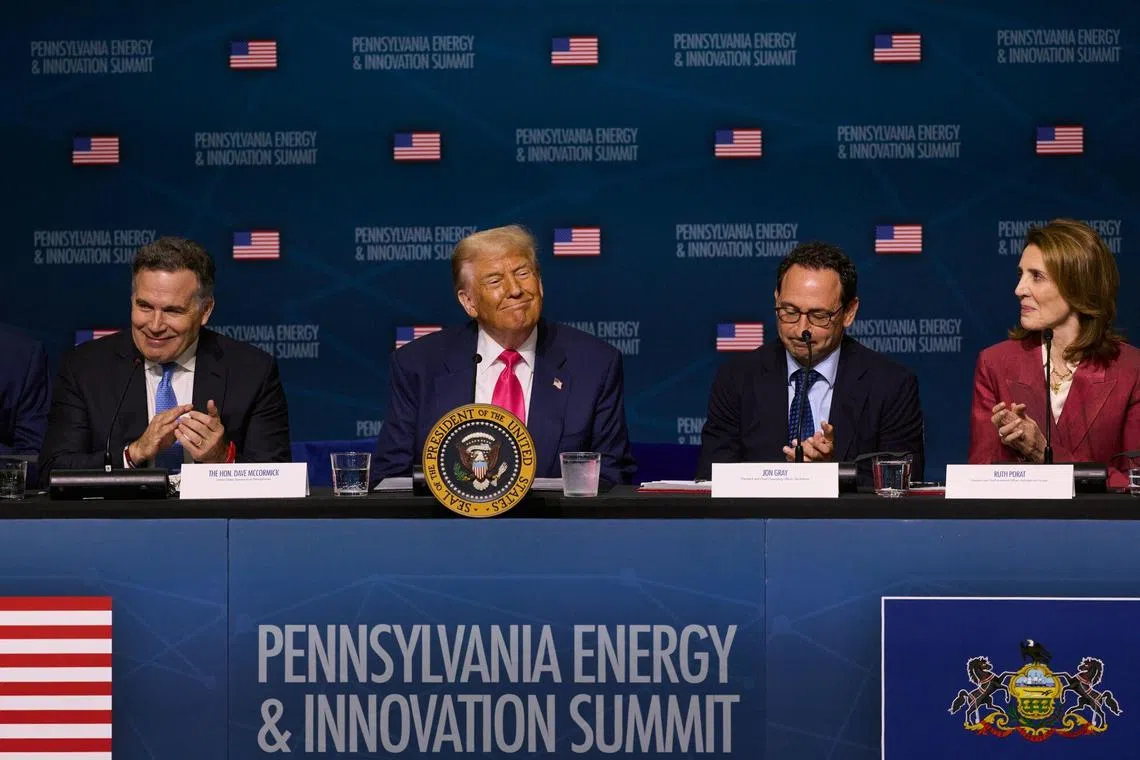 US President Donald Trump is seen during the inaugural Pennsylvania Energy and Innovation Summit at Carnegie Mellon University in Pittsburgh, Pennsylvania, US, on July 15, 2025.