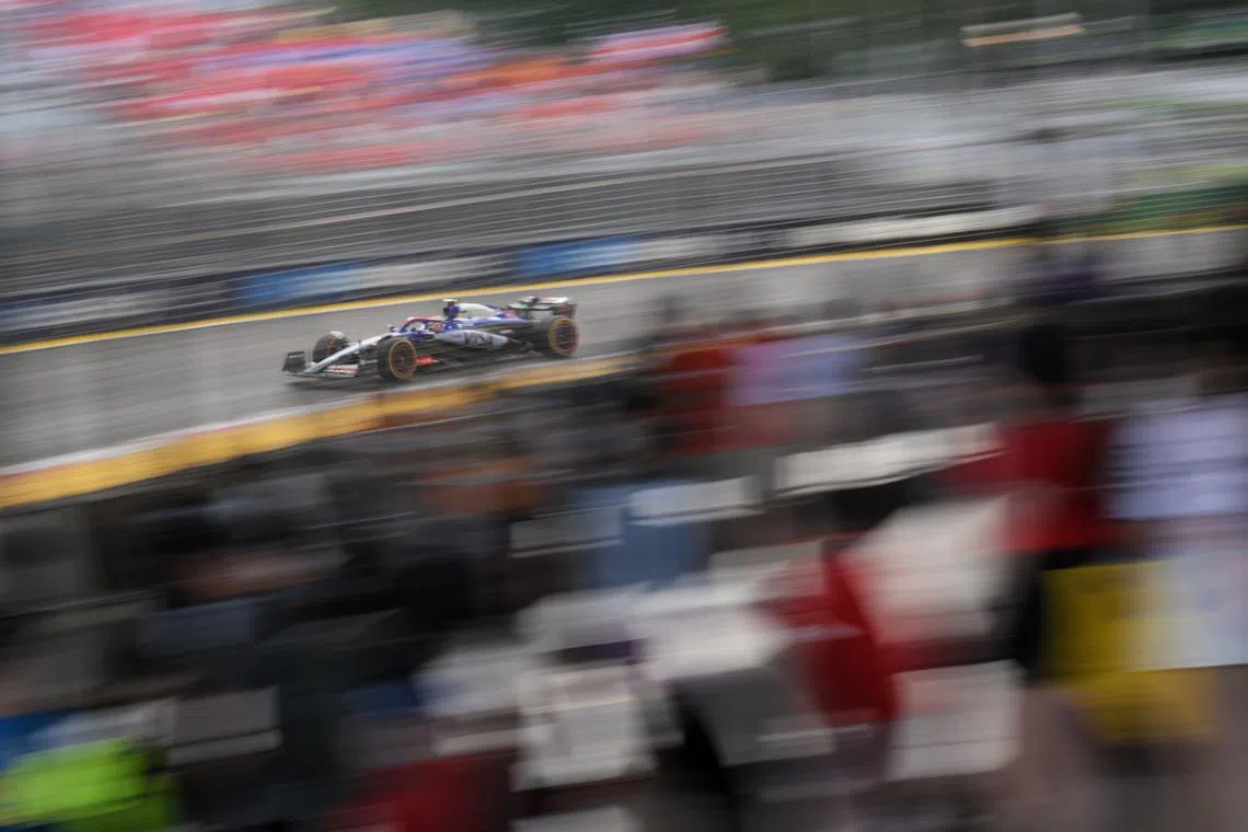 Mexican driver Sergio Perez of Red Bull Racing in action during Practice 3 of the Formula One Singapore Airlines Singapore Grand Prix, at the Marina Bay street circuit, on Sept 21, 2024.