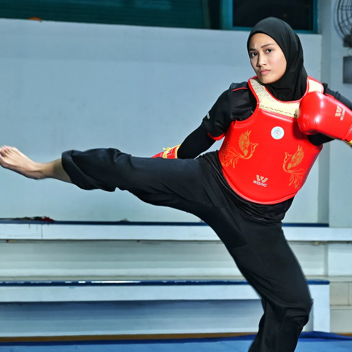 Siti Khadijah Shahrem (above) finished third after a 2-0 defeat by Myanmar’s Hnin Nu Wah in the semi-finals.