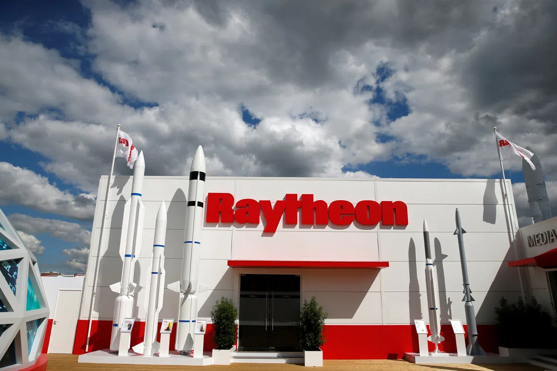The Raytheon stand is seen at the 53rd International Paris Air Show at Le Bourget Airport near Paris, France June 21, 2019. REUTERS/Pascal Rossignol