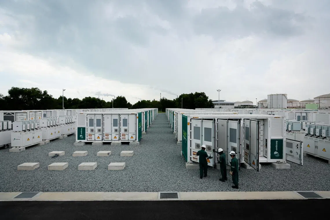 The Sembcorp Energy Storage System site in Banyan on Jurong Island. 