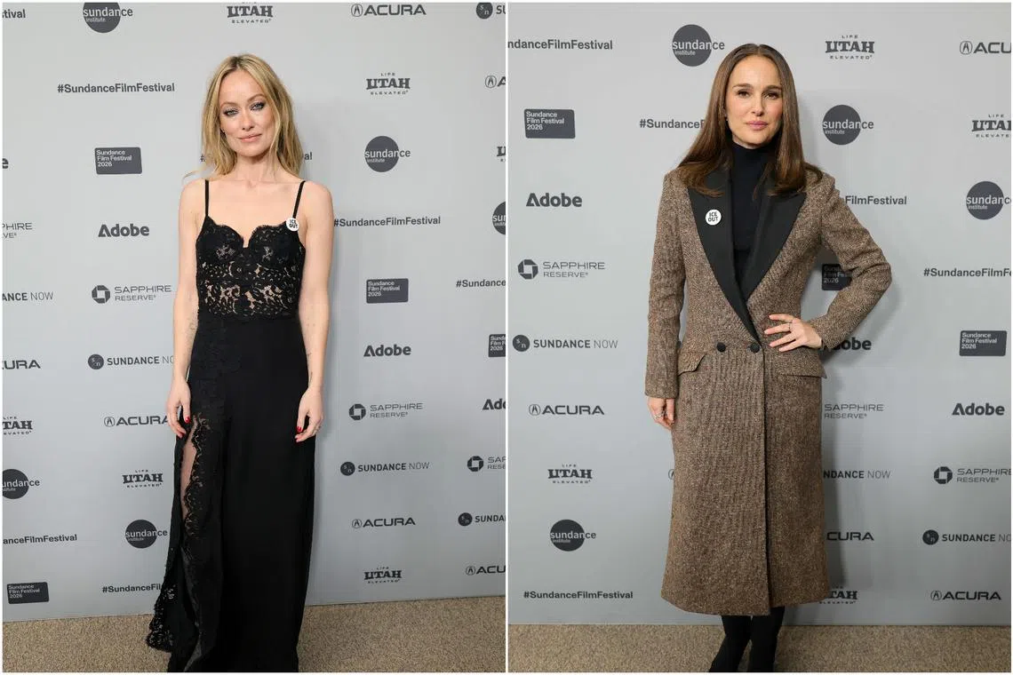Olivia Wilde (left) and Natalie Portman used red carpet appearances at the Sundance Film Festival on Jan 24 to denounce the killing of an American protester.