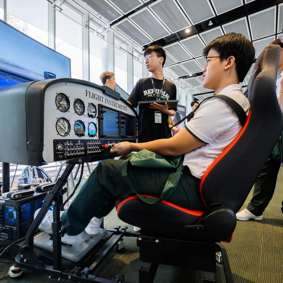 Prospective students at the Republic Polytechnic Open House, which took place from Jan 8 to 10, ahead of the release of O Level results.