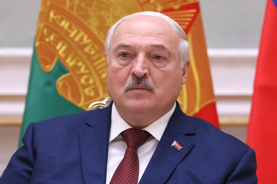 Belarusian President Alexander Lukashenko attends a press briefing following talks with his Russian counterpart Vladimir Putin in Minsk, Belarus, May 24, 2024. Sputnik/Mikhail Metzel/Pool via REUTERS/File Photo