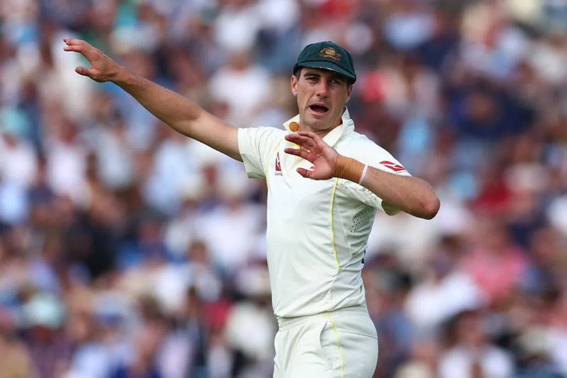FILE PHOTO: Cricket - Ashes - Fifth Test - England v Australia - The Oval, London, Britain - July 29, 2023  Australia's Pat Cummins reacts Action Images via Reuters/Andrew Boyers/File Photo