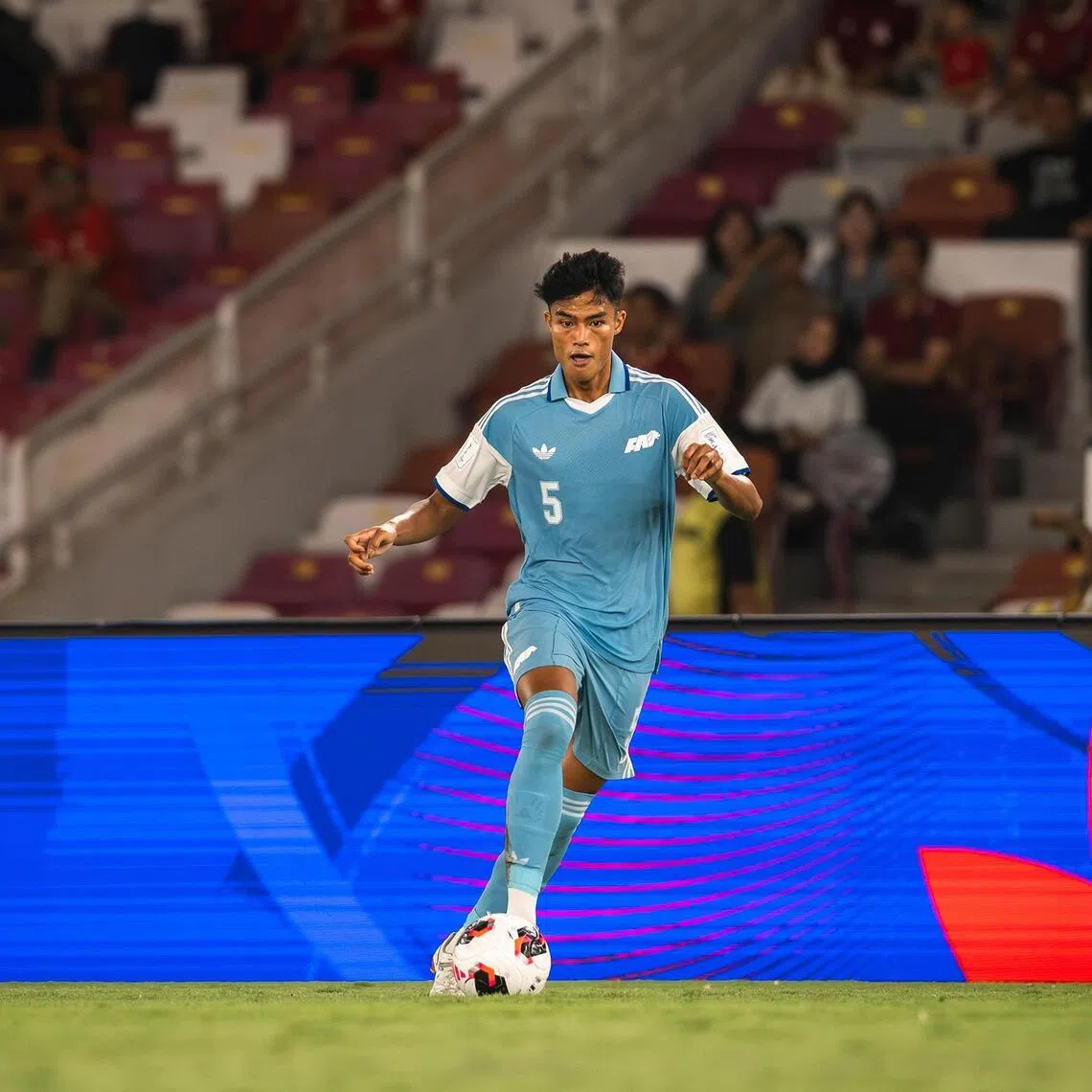 Lions defender Raoul Suhaimi made his senior international debut in Singapore’s 2-0 loss against Indonesia at the FIFA ASEAN Cup on Sept 25.