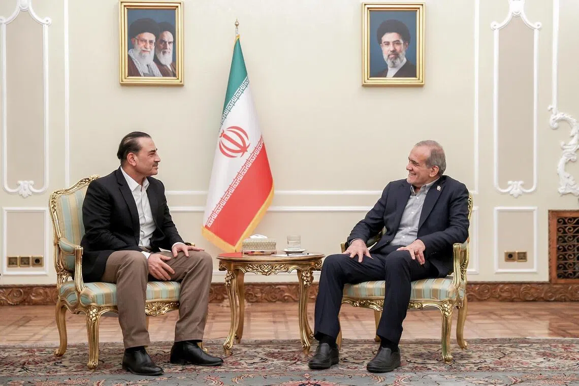 Pakistan army chief Asim Munir (left) meeting Iranian President Masoud Pezeshkian in Tehran on Aug 24.