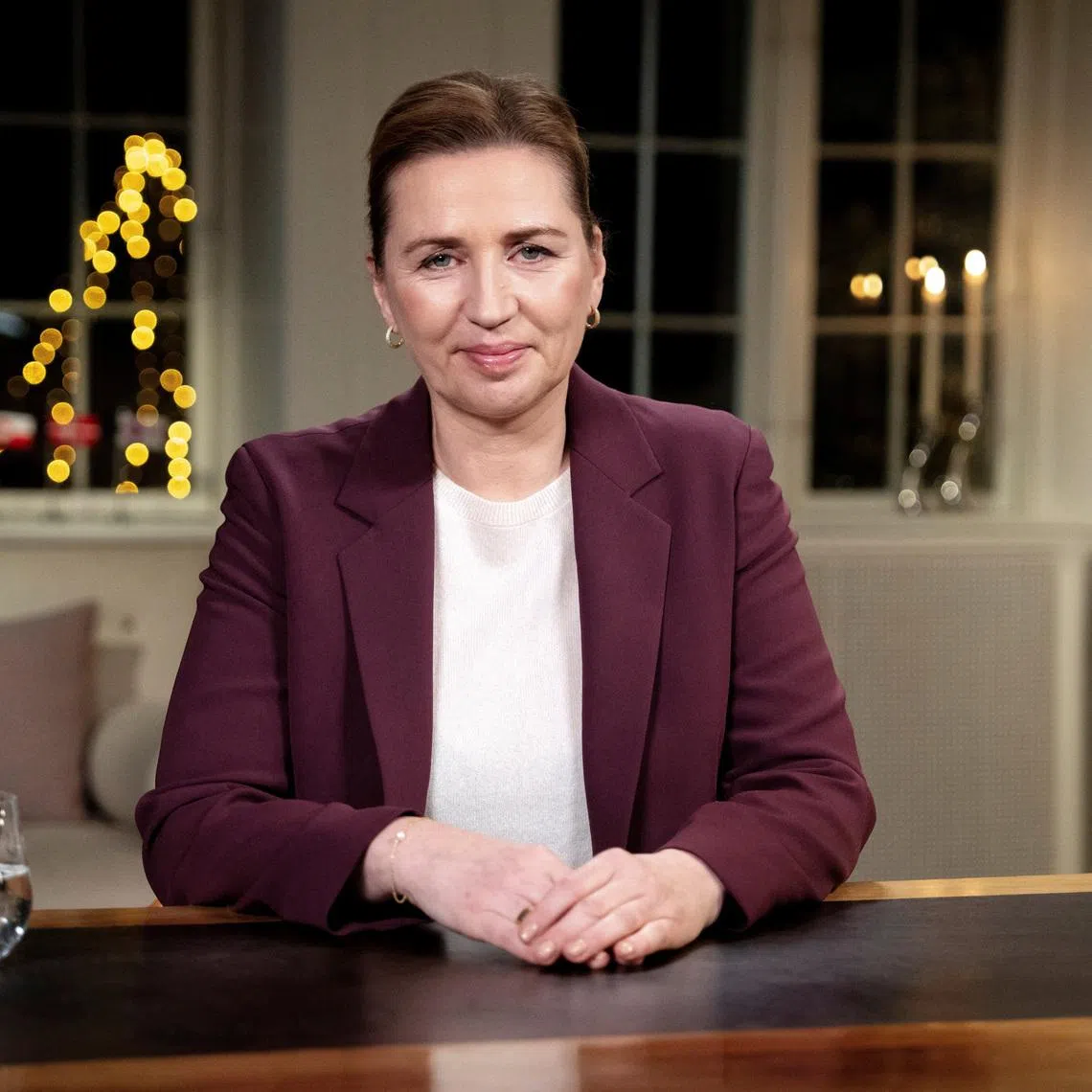 Denmark's Prime Minister Mette Frederiksen delivers New Year's speech at Marienborg in Kongens Lyngby, on Jan 1, 2026.