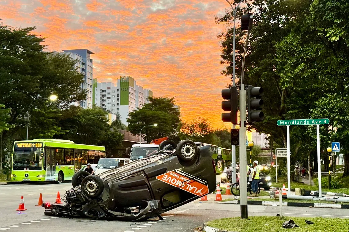 The accident took place at the junction of Woodlands Avenue 4 and Woodlands Avenue 7 at about 5pm on Oct 28.