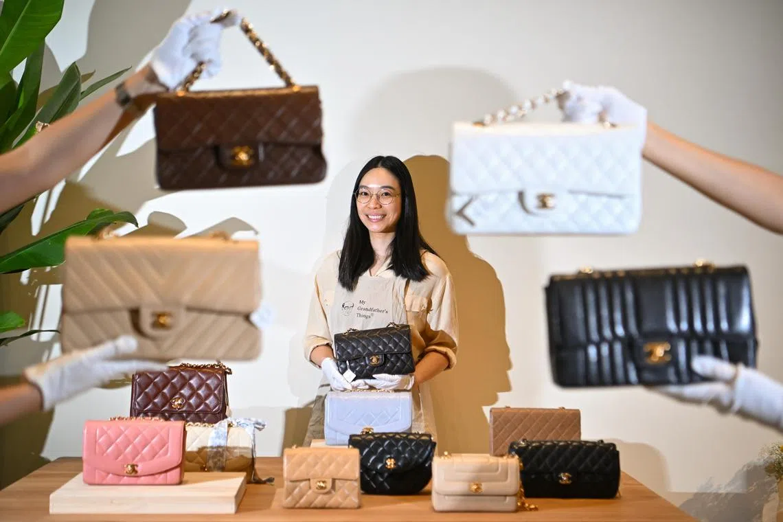 ST20230630-202337813423-Lim Yaohui-Amanda Chai-acmint/
Interview with Mrs Stephanie Tan, Hong Kong-based vintage Chanel collector and reseller, behind the page My Grandfather's Things, who is staging a sale and exhibition of rare Chanel Dianas at the MINT Museum of Toys on June 30, 2023.
(ST PHOTO: LIM YAOHUI)