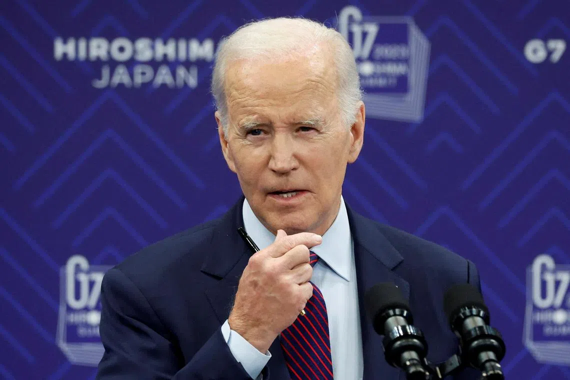 U.S President Joe Biden speaks during a news conference following the Group of Seven (G-7) leaders summit in Hiroshima, Japan, on Sunday, May 21, 2023. Kiyoshi Ota/Pool via REUTERS