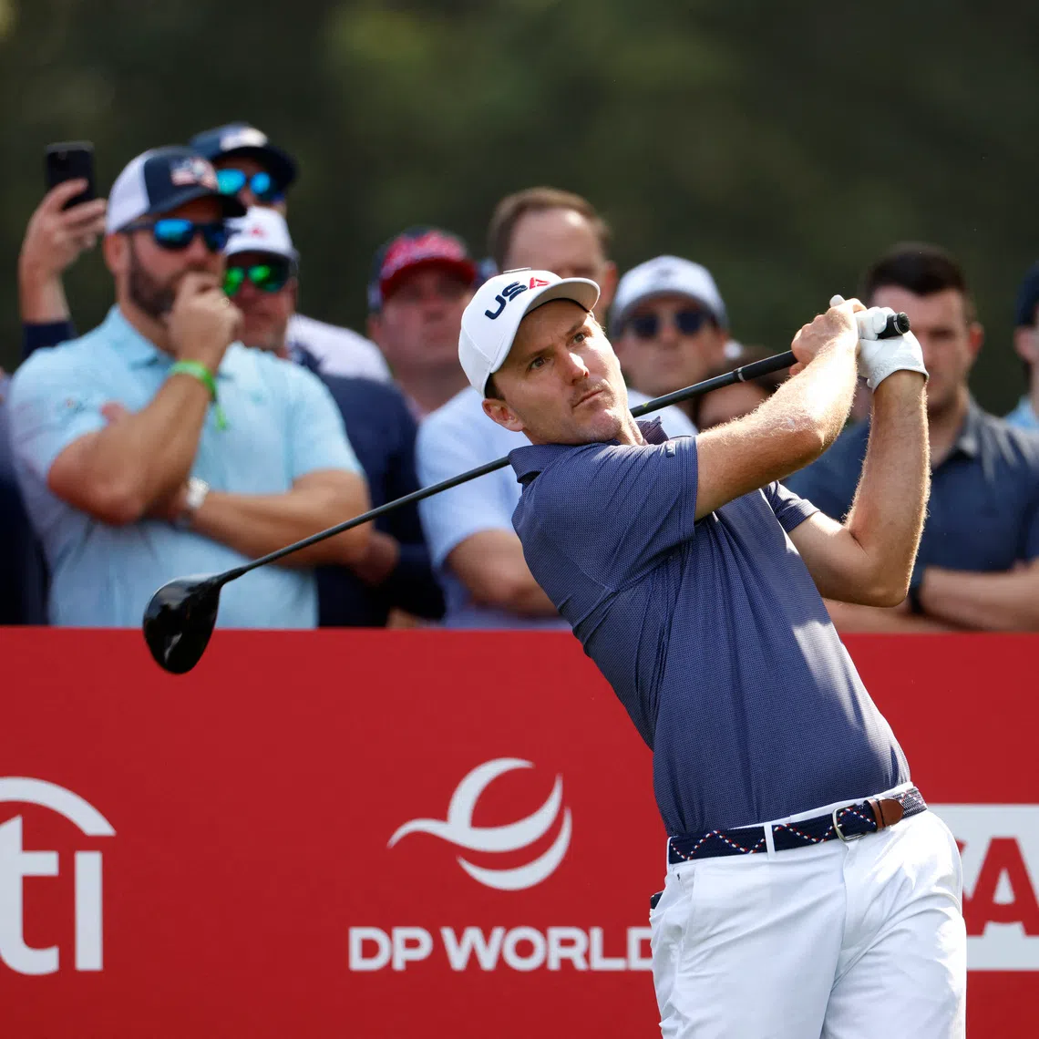 Golf - The 2025 Ryder Cup - Bethpage Black Golf Course, Farmingdale, New York, United States - September 23, 2025 Team USA's Russell Henley during a practice round IMAGN IMAGES via Reuters/Peter Casey