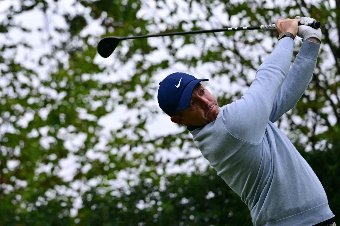 Rory McIlroy is four strokes off the lead.