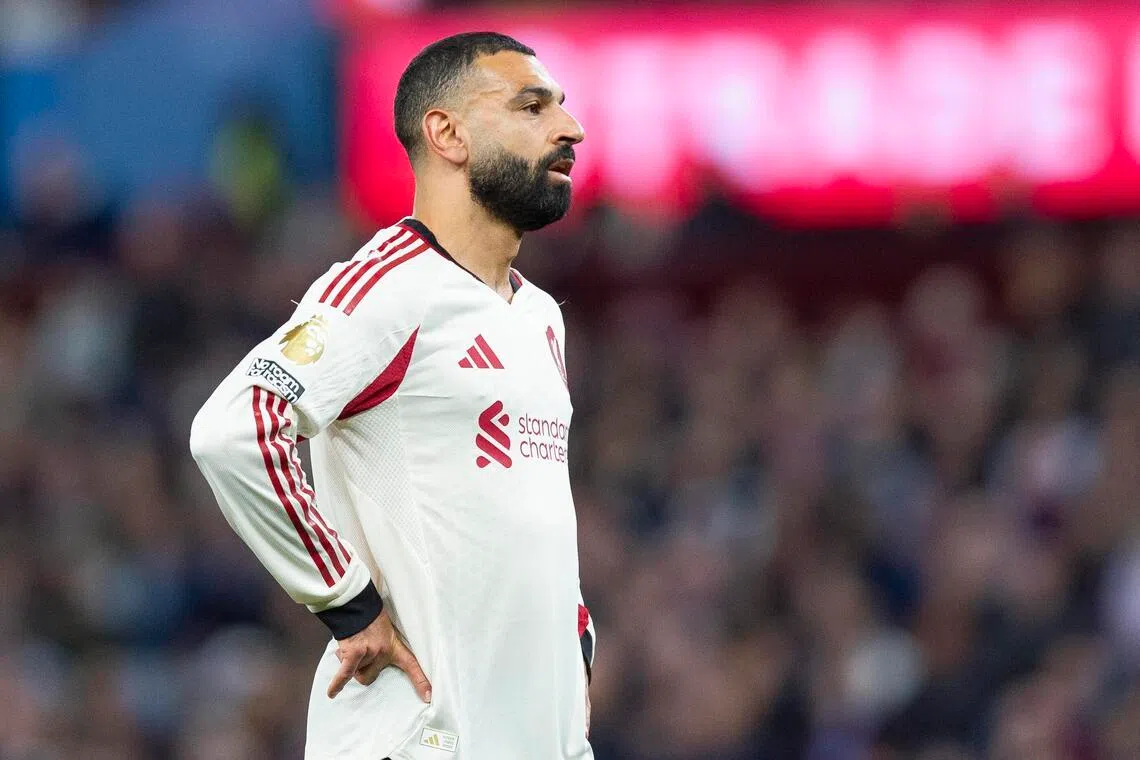 Liverpool's Mohamed Salah during their Premier League match against Aston Villa on May 15.