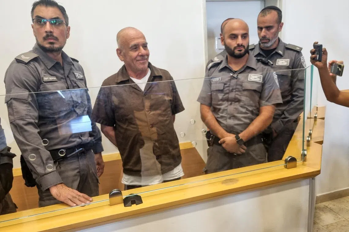 Israeli citizen Moti Maman stands in a courtroom after he was accused by Israeli security services of involvement in an Iranian-backed assassination plot targeting prominent people including Israeli Prime Minister Benjamin Netanyahu, in Beersheba District Court in southern Israel, September 19, 2024. REUTERS/Stringer