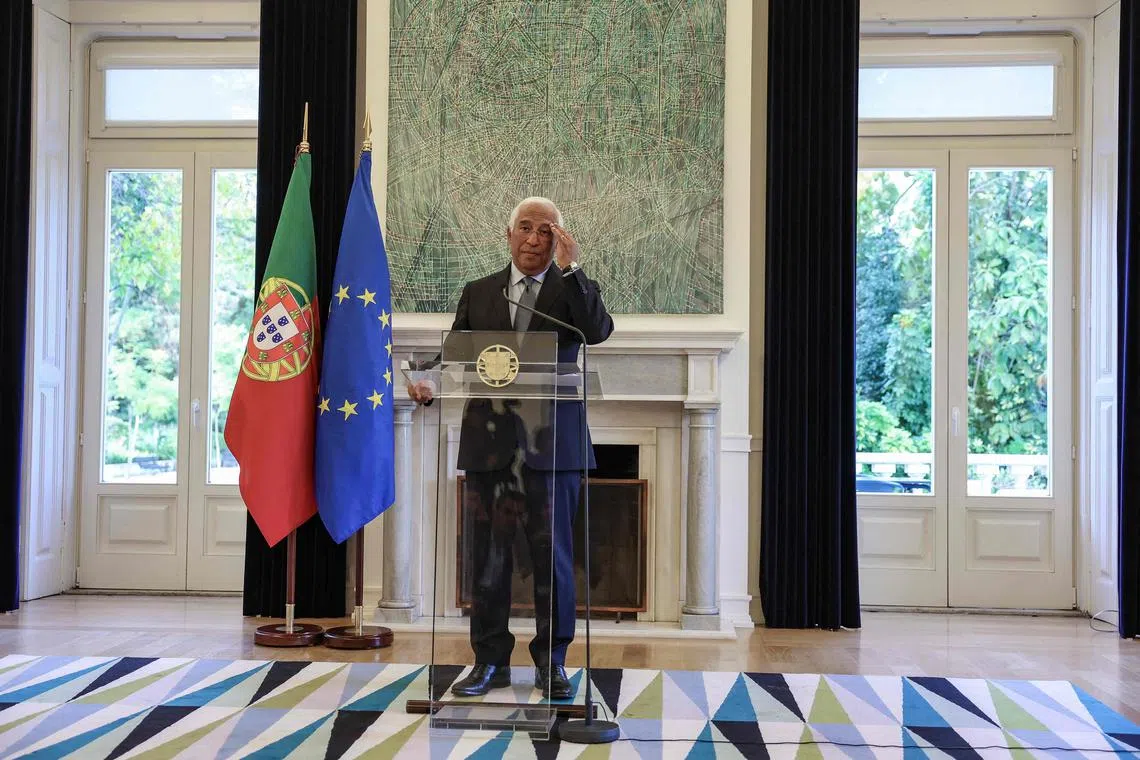 Portuguese Prime Minister Antonio Costa addresses the nation.