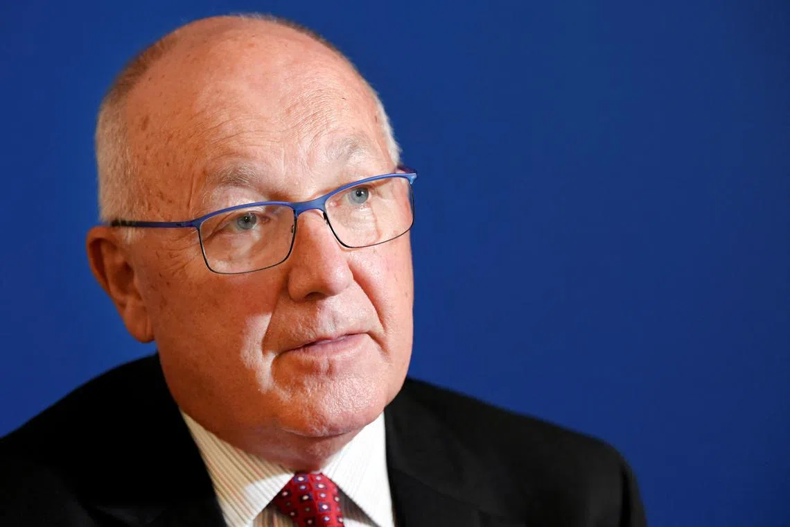 FILE PHOTO: Peter Hoekstra, then U.S. Ambassador to the Netherlands speaks to the press at the Global Entrepreneurship Summit 2019 (GES 2019) in The Hague, Netherlands June 5, 2019. REUTERS/Piroschka van de Wouw/File Photo