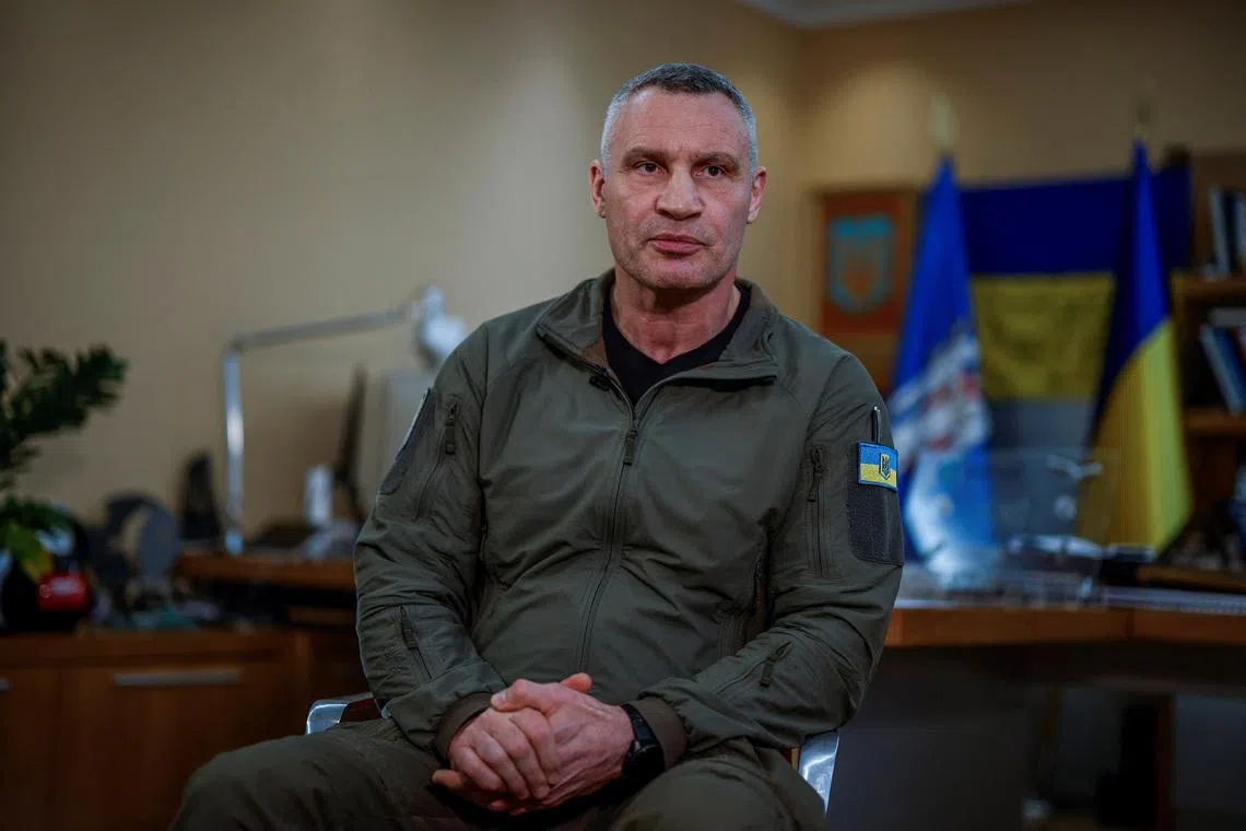 Kyiv Mayor Vitali Klitschko attends an interview with Reuters, amid Russia's attack on Ukraine, in Kyiv, Ukraine January 16, 2026. REUTERS/Alina Smutko