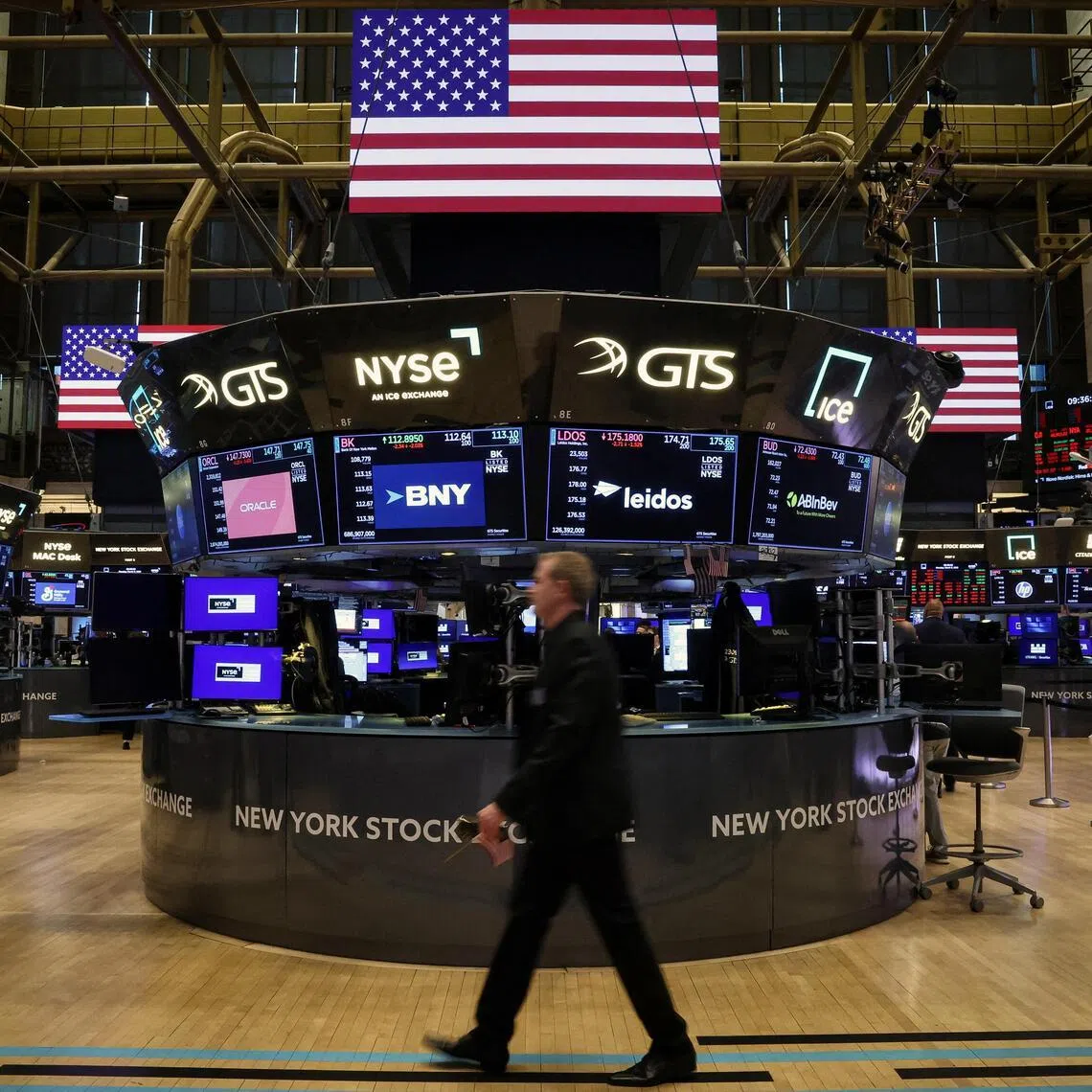 Traders working on the floor of the New York Stock Exchange, in New York City, on March 9.