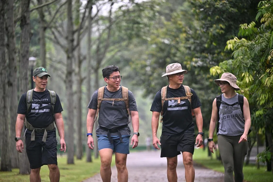 From left
Adrian Quah, 54, programme manager Certis Cisco, Dr Loong Tse Han, 49, colorectal surgeon, Yong Wai Sing 52, HR trainer and Tammie Lee, 43, gm of digital agency, at East Coast Park on Jun 28, 2025.