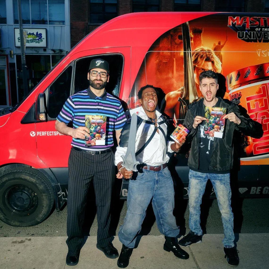 Fans at the protein promo at the Masters Of The Universe movie premiere in Toronto, Canada on June 1, 2026. 