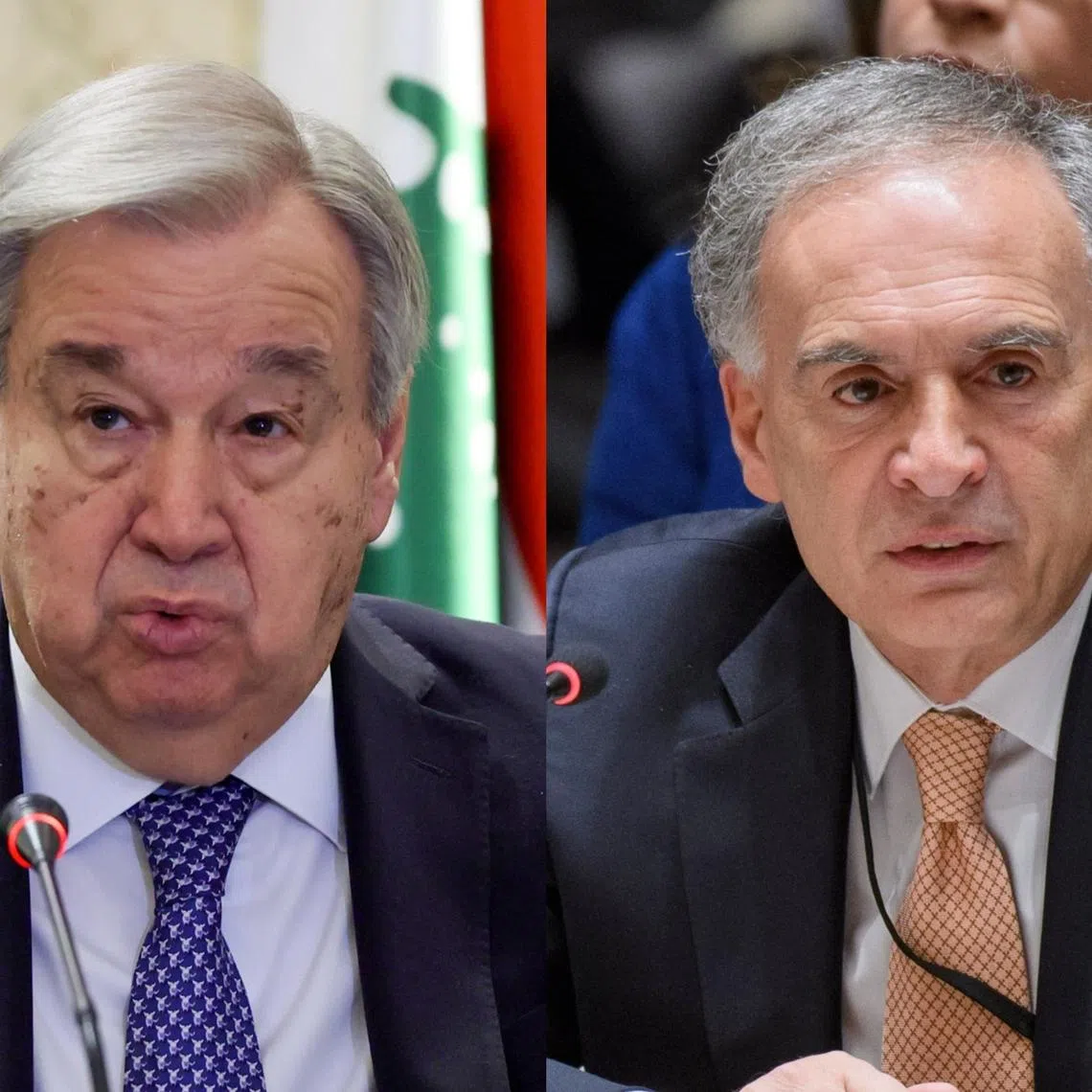UN Secretary-General Antonio Guterres (left) had appointed veteran French diplomat Jean Arnault to be his personal envoy on the conflict in the Middle East.