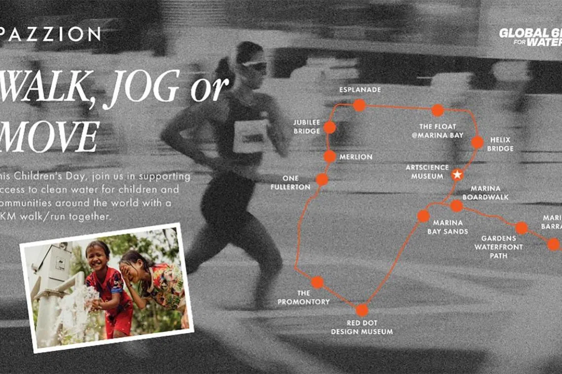 Pazzion Singapore is organising a walk-and-run event in support of ‘Global 6K for Water’ in October.
