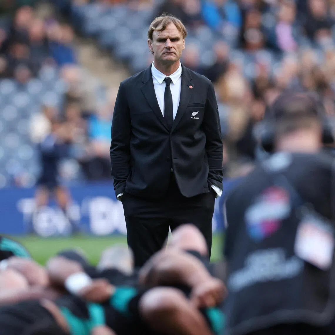 New Zealand coach Scott Robertson before the match against Scotland in November 2025. He was sacked on Jan 15, 2026.