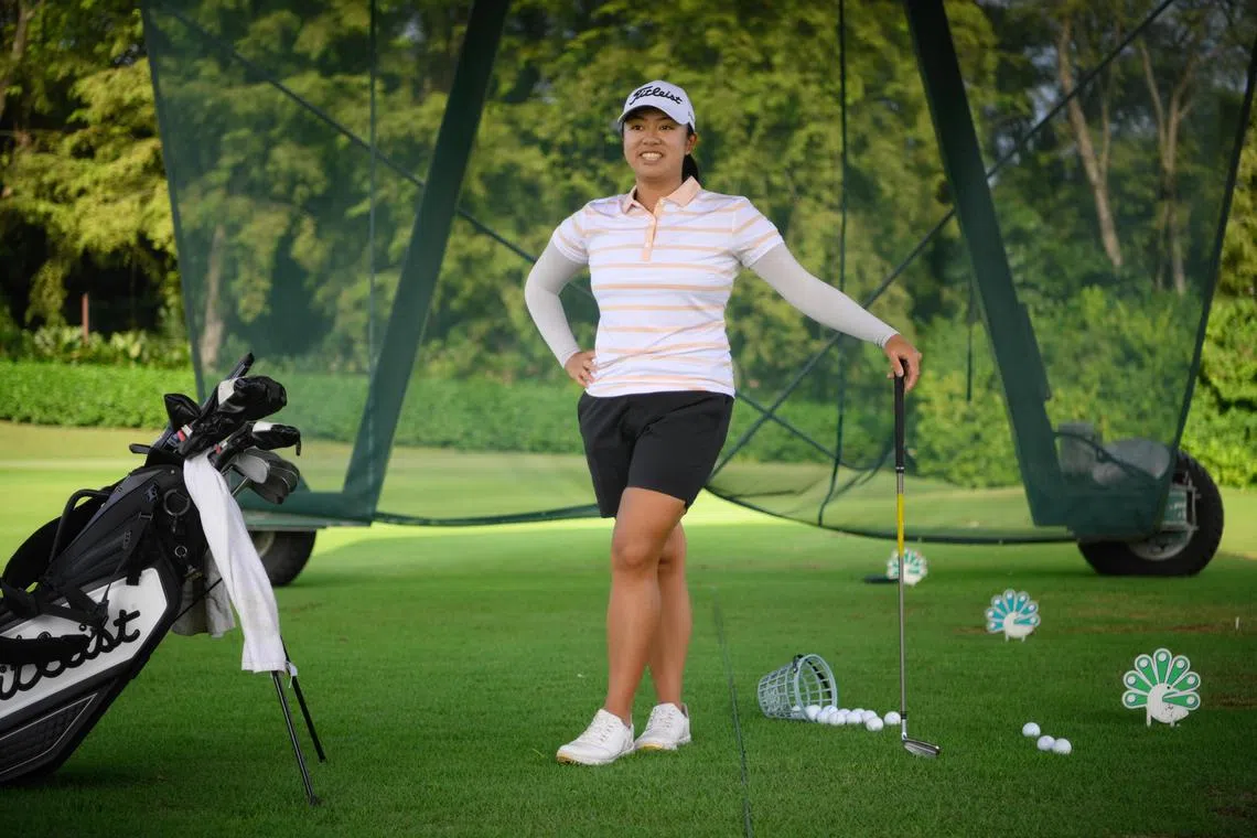 Singaporean golfer Amanda Tan, who competed on the Epson Tour in 2023, pictured at the Sentosa Golf Club on December 17, 2023.