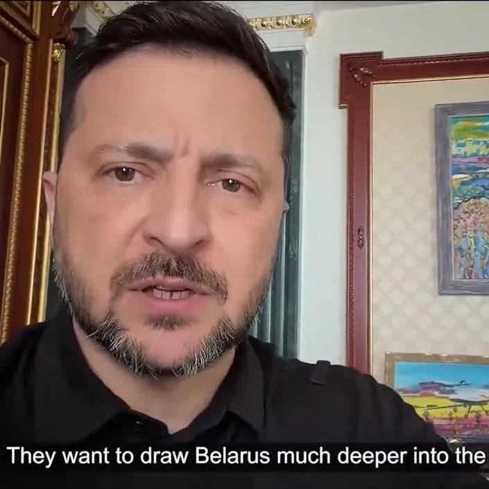 Ukrainian President Volodymyr Zelensky said Russia was seeking to draw Belarus deeper into war. 