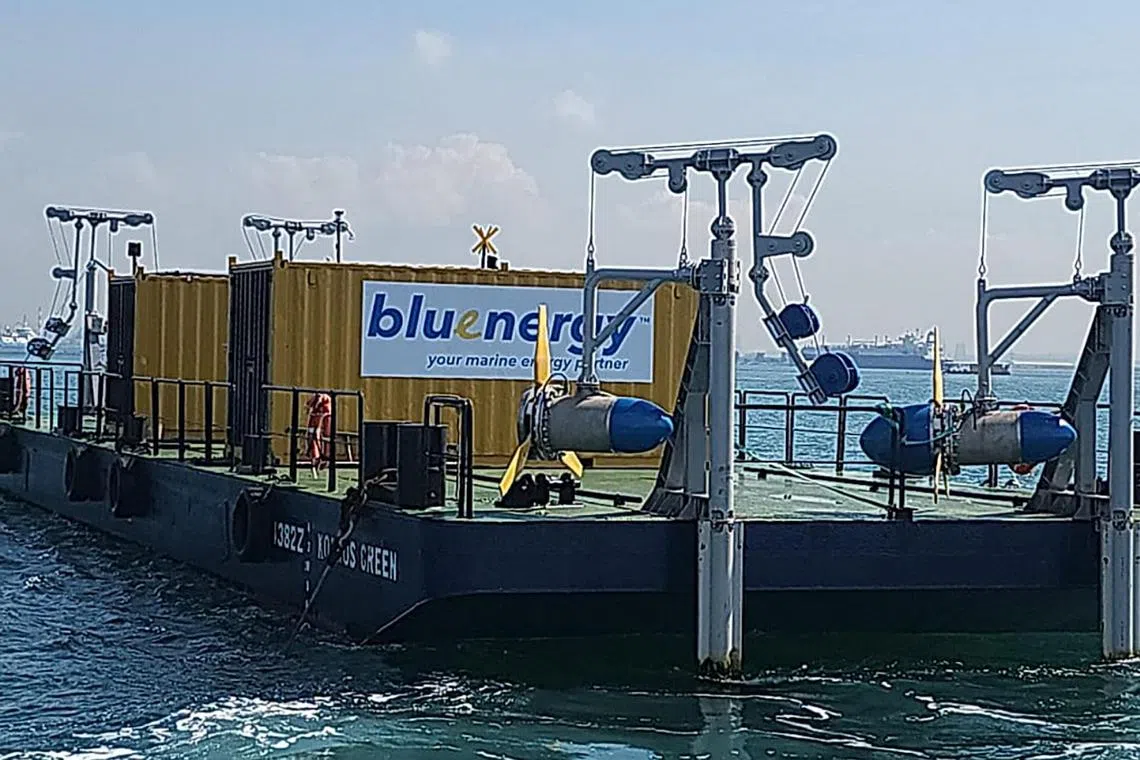 A trial using underwater turbines to harness tidal movements near Pulau Satumu to supply clean electricity to Raffles Lighthouse is set to begin in April.