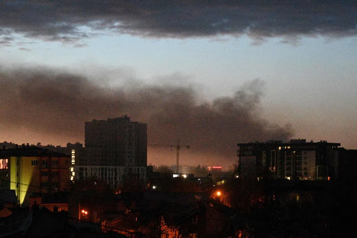 In major attack on Lviv, Russian missiles were flying close to the border with Poland, Ukraine's Telegram news outlets reported.