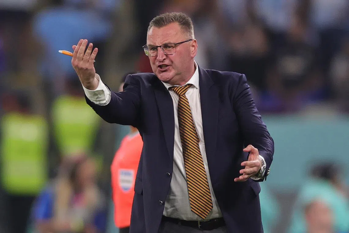 Poland coach Czeslaw Michniewicz during the match between Poland and Argentina in Qatar on Nov 30, 2022.