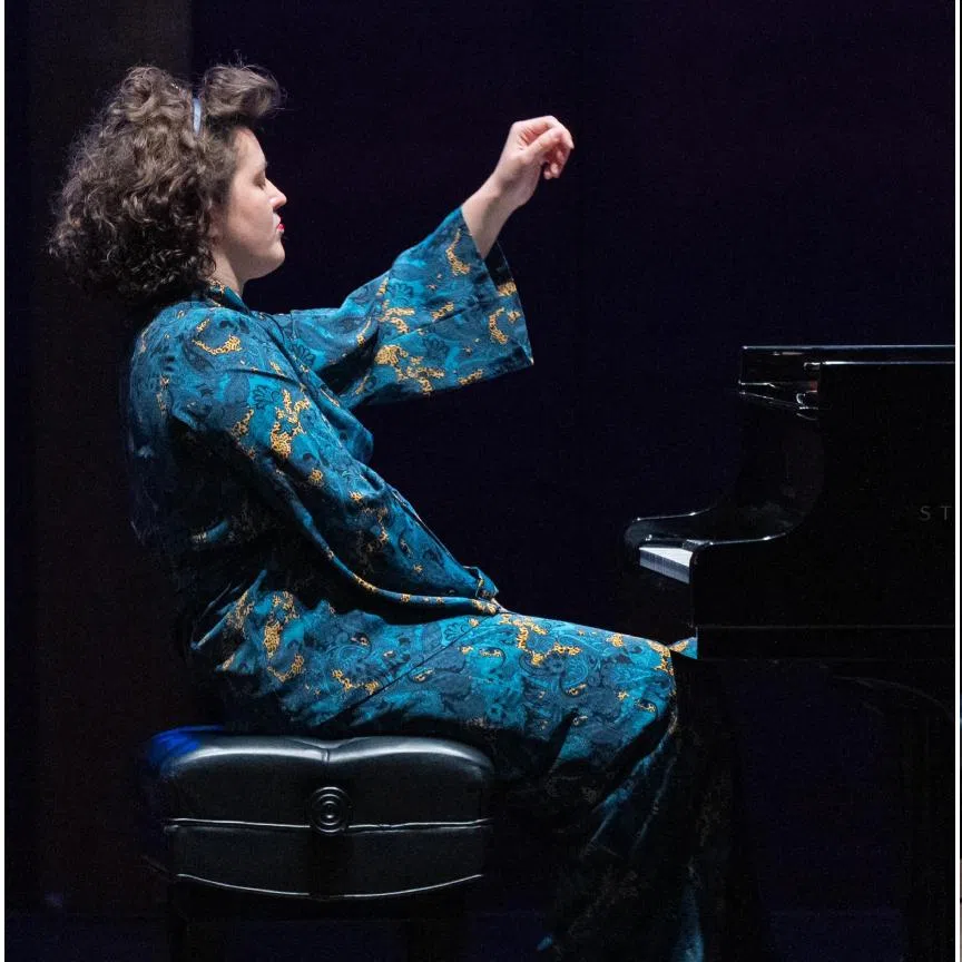 Pianist Anna Geniushene (left) was presented by Altenburg Arts in a recital, Jazz pianist Tze Toh's recital (right) of original works at the Esplanade Black Room was almost entirely improvised.