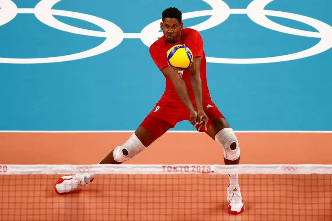 FILE PHOTO-Tokyo 2020 Olympics - Volleyball - Men's Pool A - Poland v Italy - Ariake Arena, Tokyo, Japan – July 26, 2021. Wilfredo Leon of Poland in action. REUTERS/Carlos Garcia Rawlins/File Photo