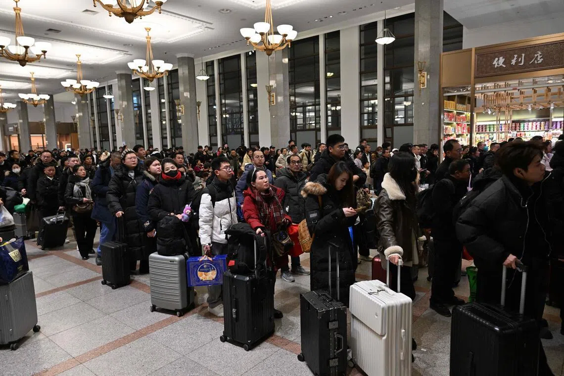 A record 9.5 billion trips are projected during the 40-day Spring Festival travel rush through March 13, known in Chinese as “Chunyun”.