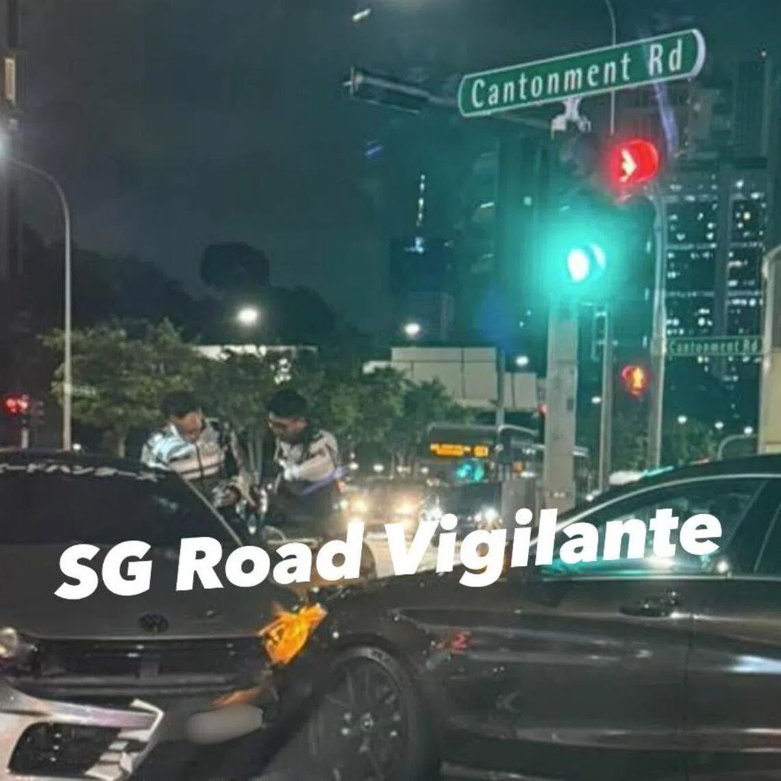 The Singapore Civil Defence Force assessed one person for minor injuries, who declined to be taken to hospital.