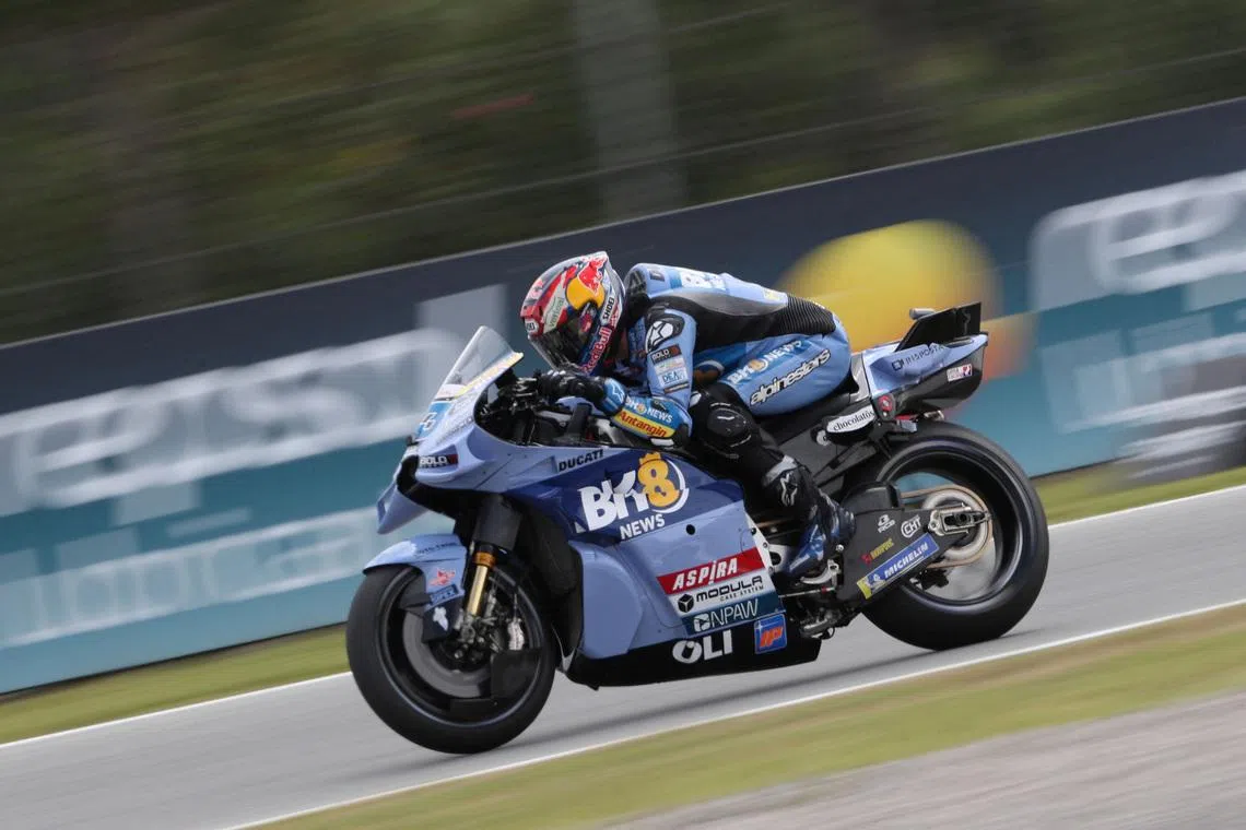 FILE PHOTO: Álex Márquez performs during Stop 6 of the MotoGP World Championship 2026, the Catalan Grand Prix, at the Circuit de Barcelona - Catalunya in Barcelona, Spain, on May 15, 2026. // Gold and Goose / Red Bull Content Pool/File Photo